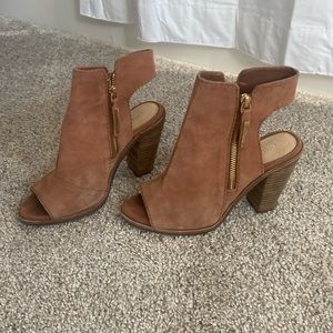 Open toed ankle boots